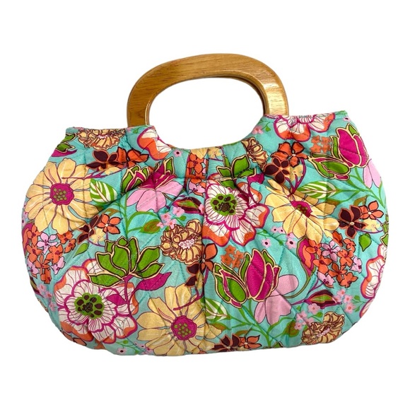 Vera Bradley Handbags - Vera Bradley Tropical Silk Bermuda with Wooden Handles Bag